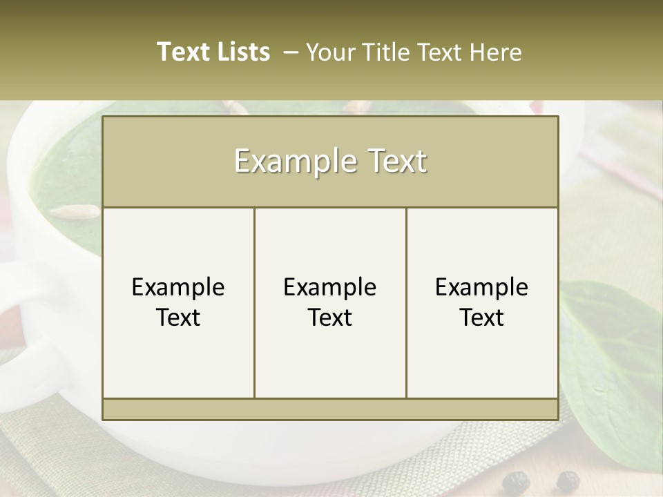 A White Bowl Filled With A Green Soup PowerPoint Template
