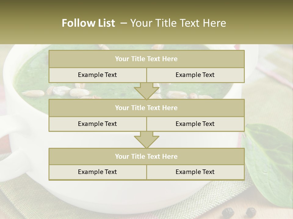 A White Bowl Filled With A Green Soup PowerPoint Template
