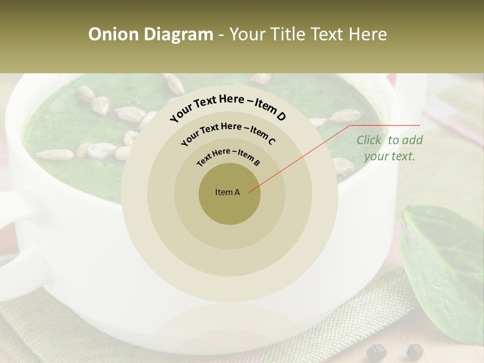 A White Bowl Filled With A Green Soup PowerPoint Template