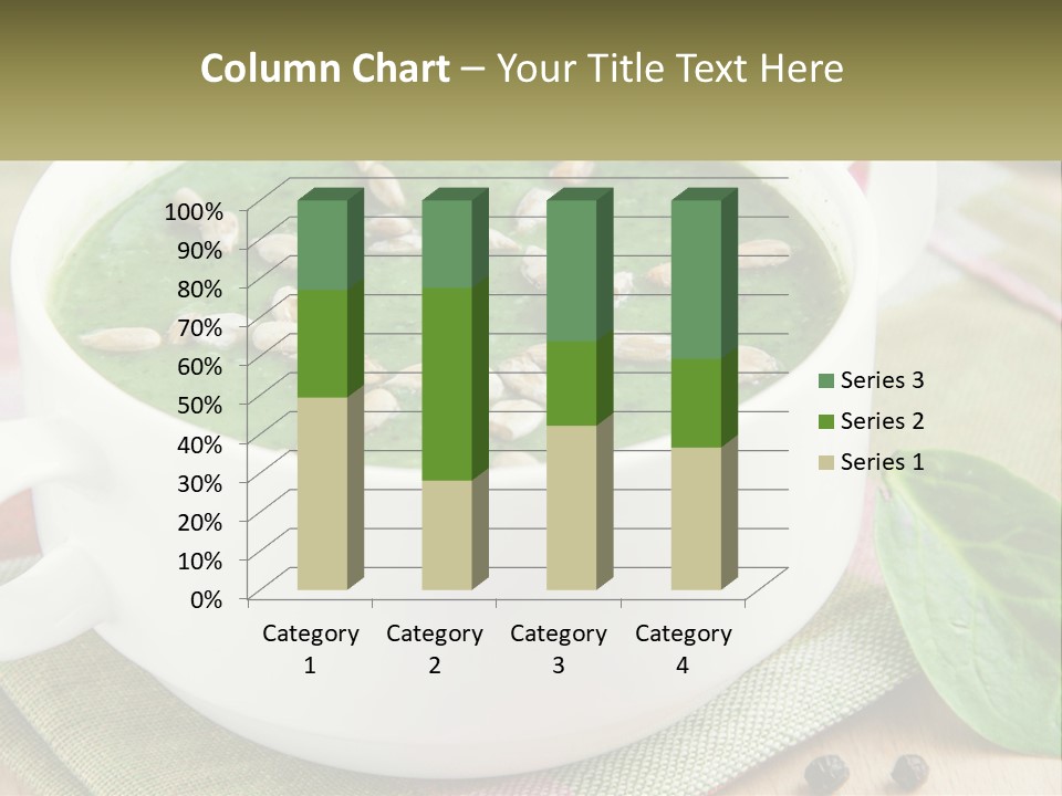 A White Bowl Filled With A Green Soup PowerPoint Template