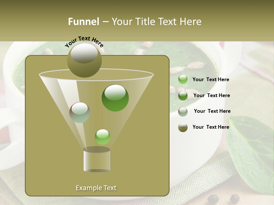 A White Bowl Filled With A Green Soup PowerPoint Template