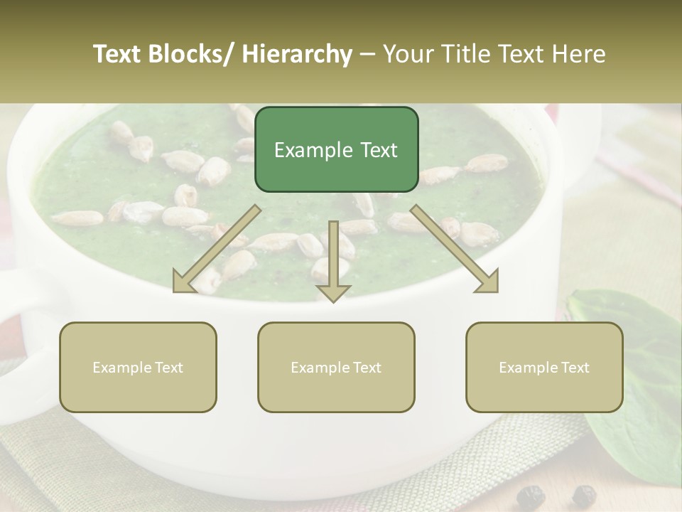 A White Bowl Filled With A Green Soup PowerPoint Template