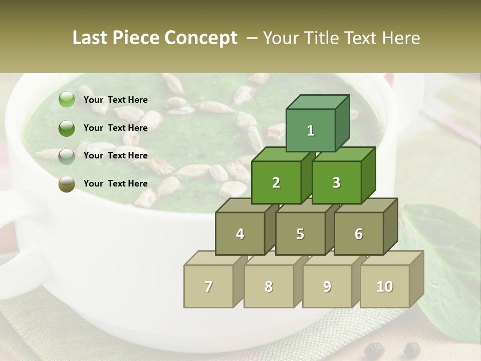 A White Bowl Filled With A Green Soup PowerPoint Template