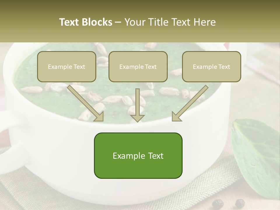 A White Bowl Filled With A Green Soup PowerPoint Template