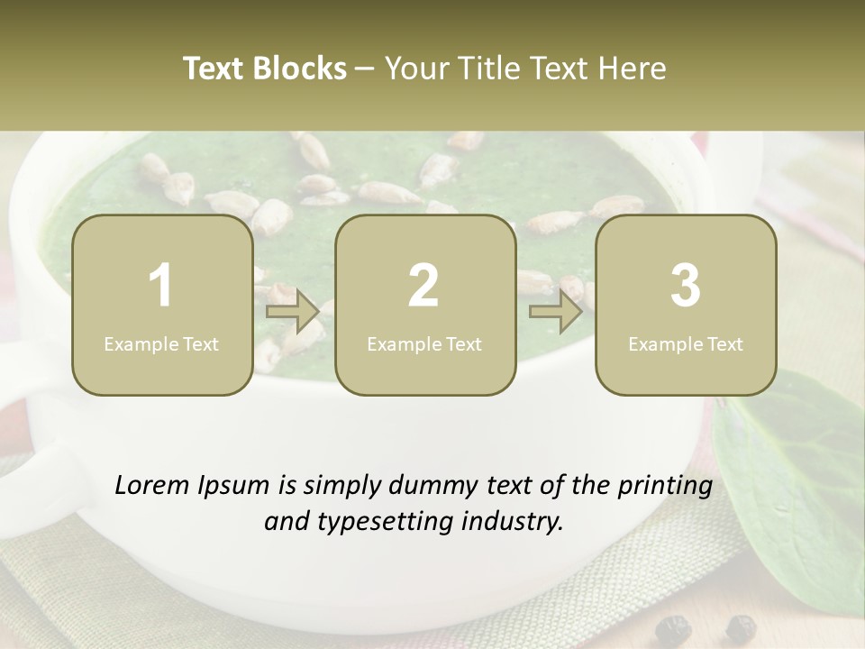A White Bowl Filled With A Green Soup PowerPoint Template