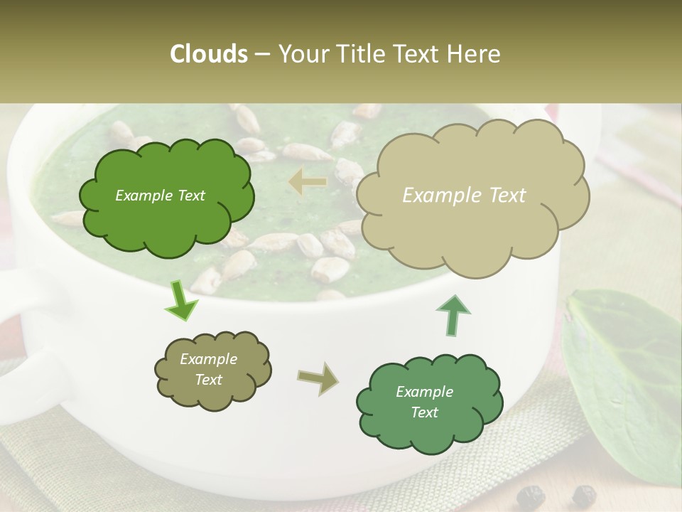 A White Bowl Filled With A Green Soup PowerPoint Template