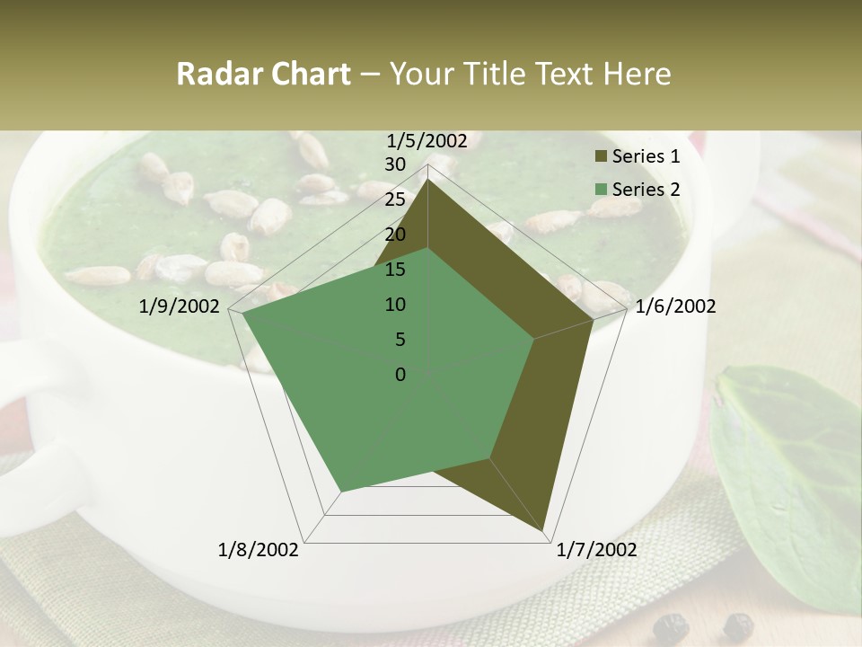 A White Bowl Filled With A Green Soup PowerPoint Template