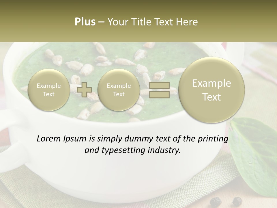 A White Bowl Filled With A Green Soup PowerPoint Template