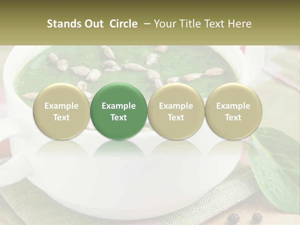 A White Bowl Filled With A Green Soup PowerPoint Template