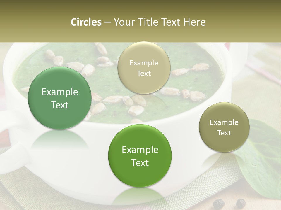 A White Bowl Filled With A Green Soup PowerPoint Template