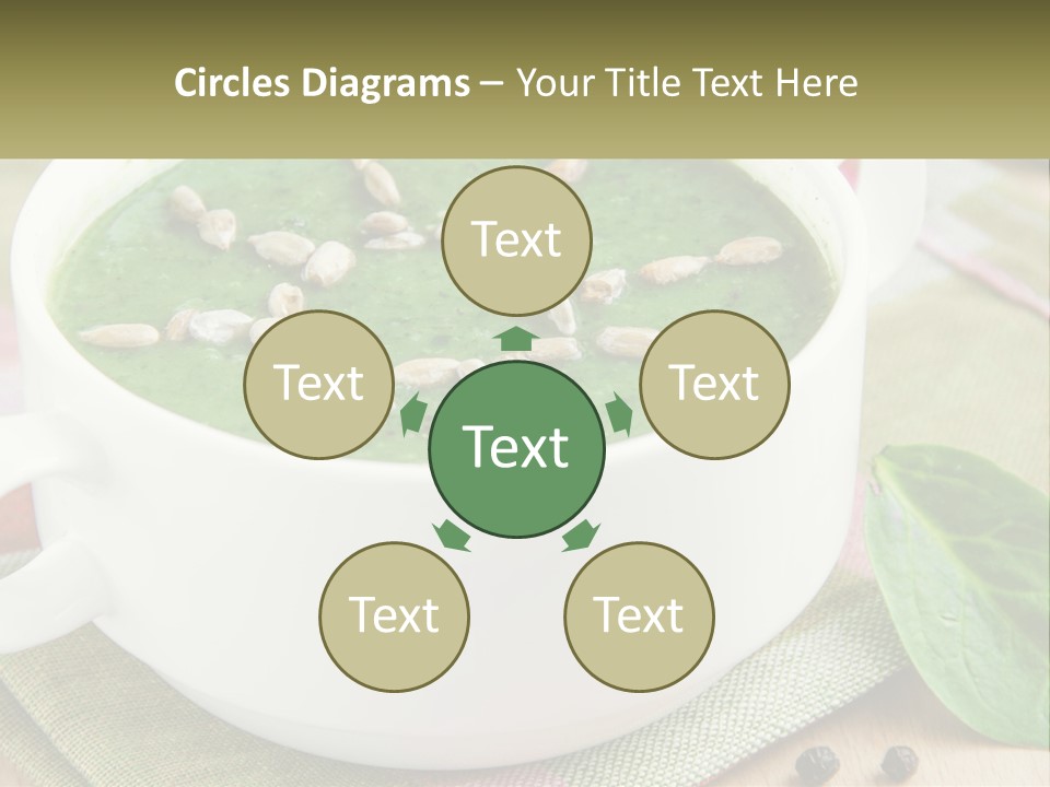 A White Bowl Filled With A Green Soup PowerPoint Template