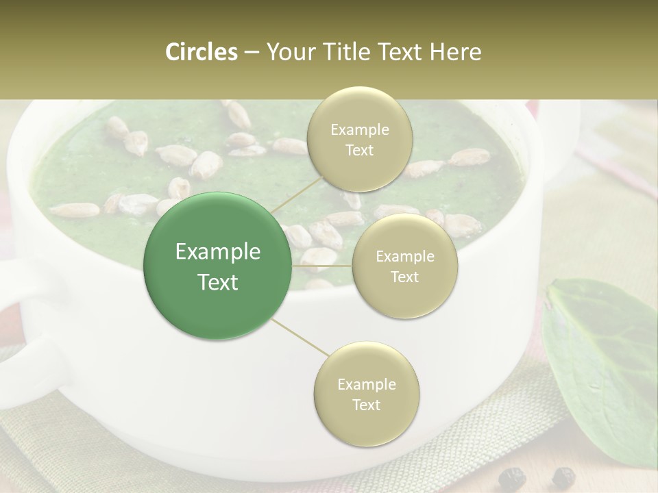 A White Bowl Filled With A Green Soup PowerPoint Template