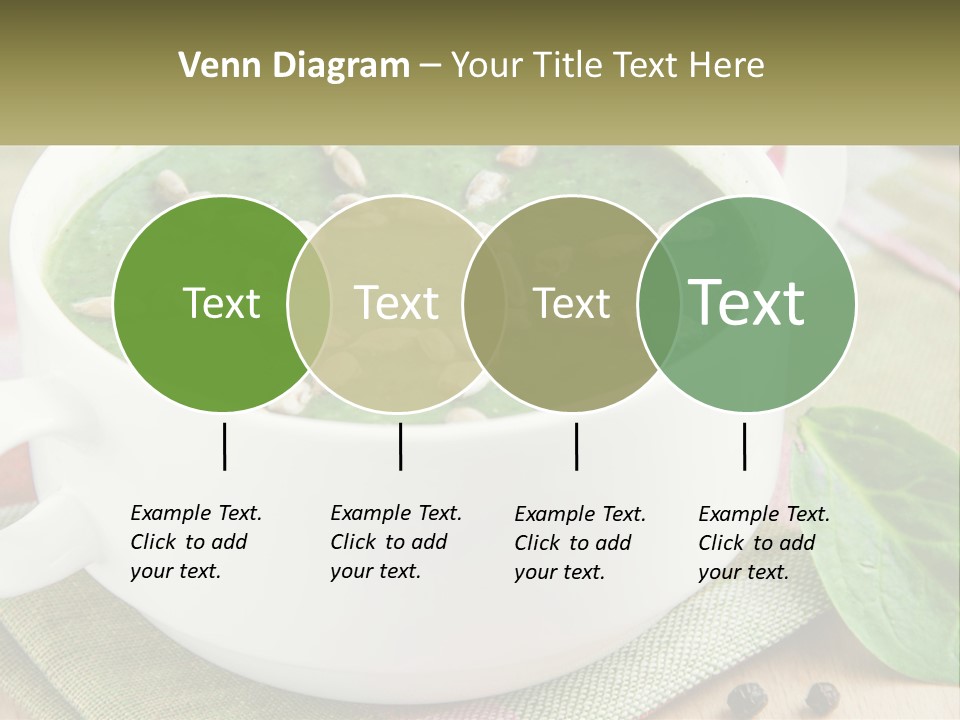 A White Bowl Filled With A Green Soup PowerPoint Template
