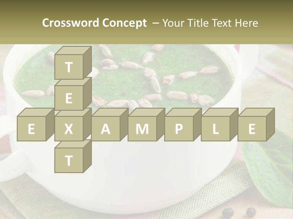 A White Bowl Filled With A Green Soup PowerPoint Template