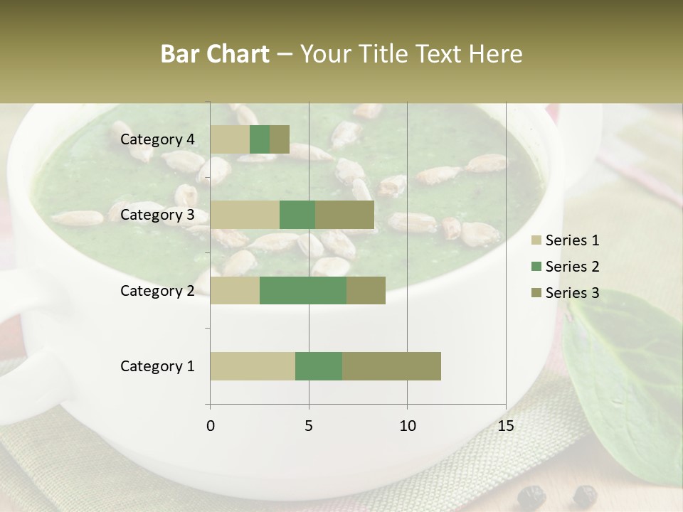 A White Bowl Filled With A Green Soup PowerPoint Template
