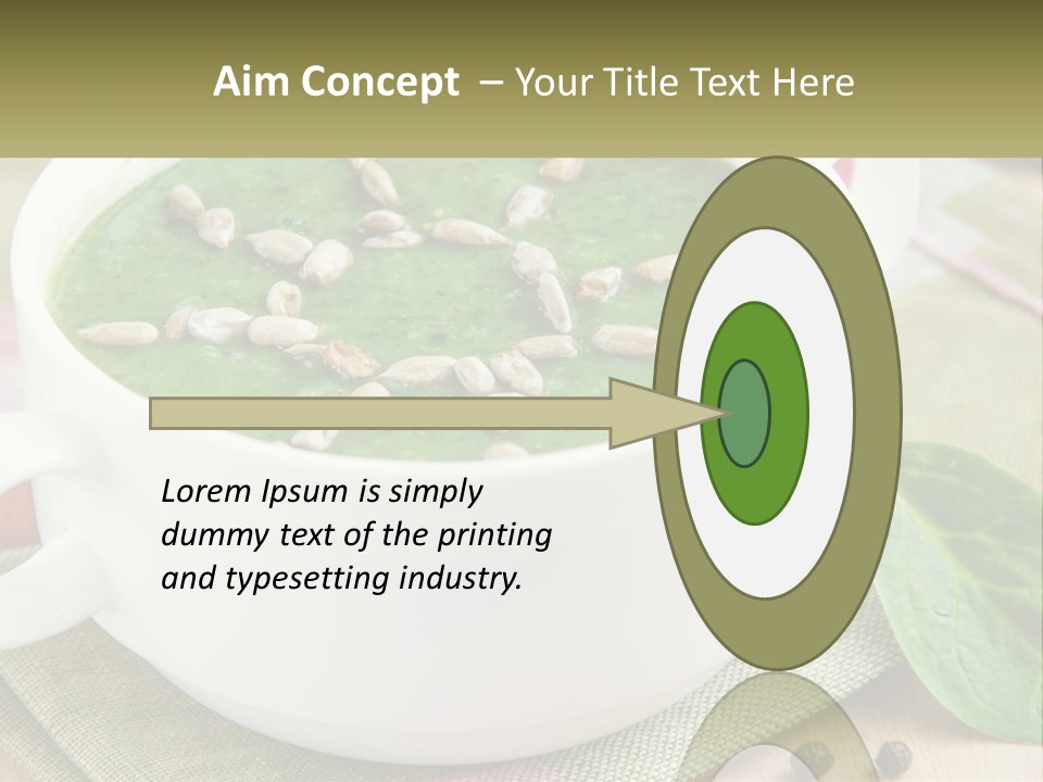 A White Bowl Filled With A Green Soup PowerPoint Template