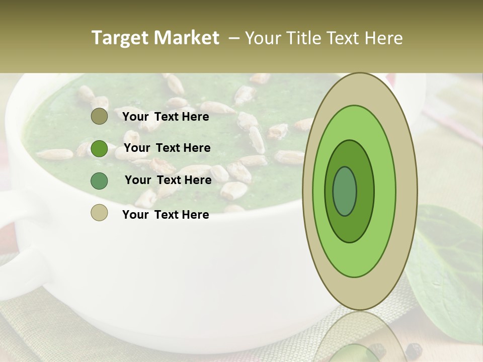 A White Bowl Filled With A Green Soup PowerPoint Template