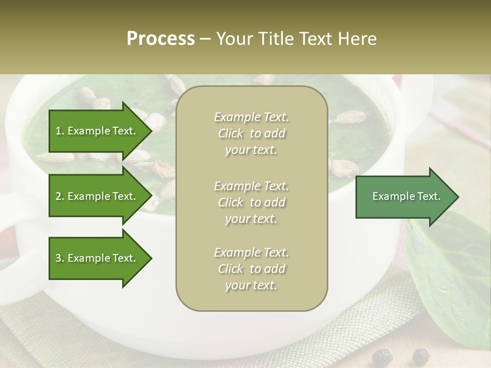 A White Bowl Filled With A Green Soup PowerPoint Template