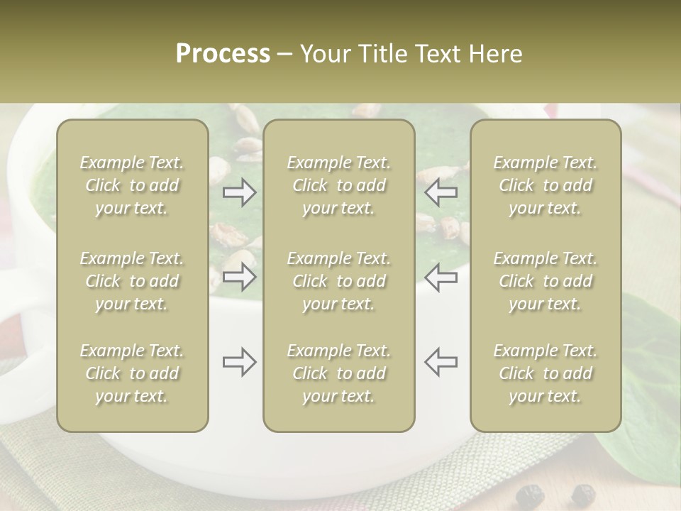 A White Bowl Filled With A Green Soup PowerPoint Template