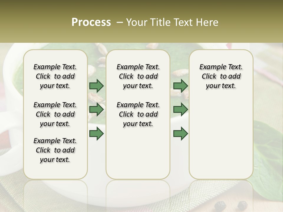 A White Bowl Filled With A Green Soup PowerPoint Template