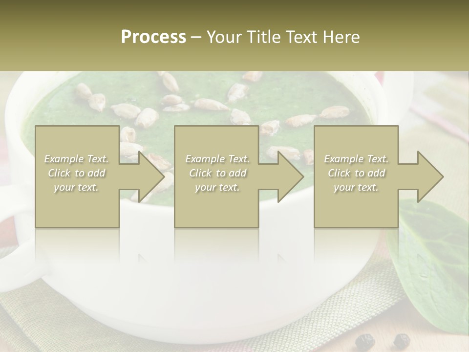 A White Bowl Filled With A Green Soup PowerPoint Template