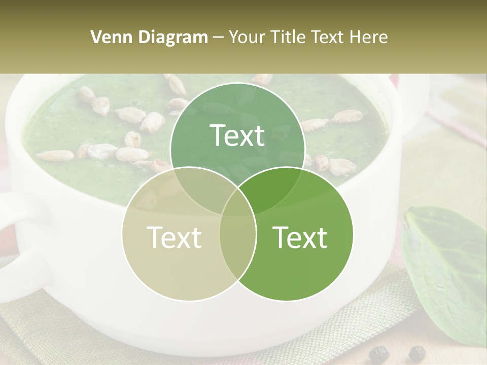 A White Bowl Filled With A Green Soup PowerPoint Template