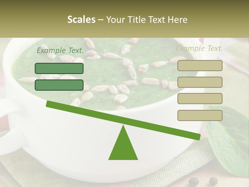 A White Bowl Filled With A Green Soup PowerPoint Template