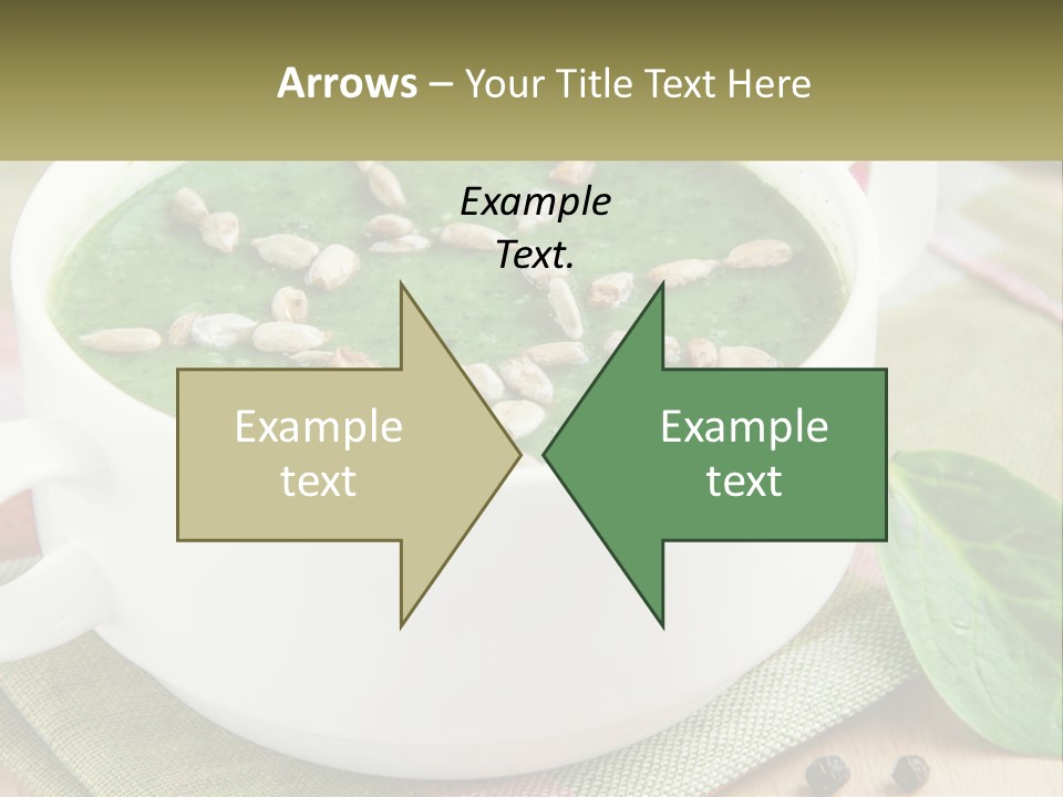 A White Bowl Filled With A Green Soup PowerPoint Template