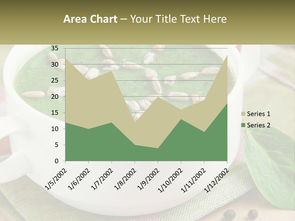 A White Bowl Filled With A Green Soup PowerPoint Template