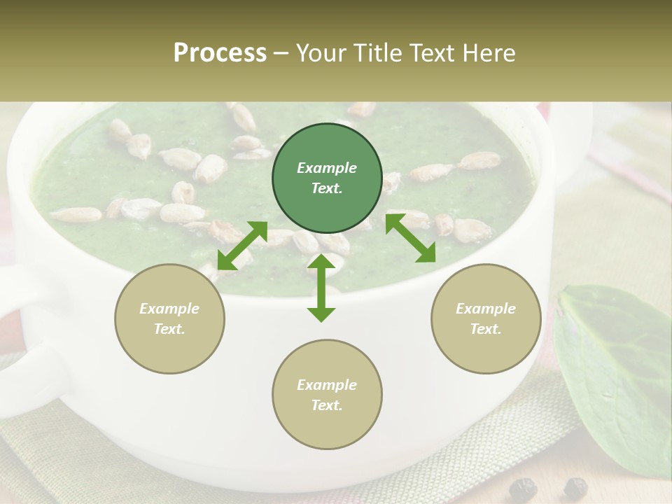 A White Bowl Filled With A Green Soup PowerPoint Template