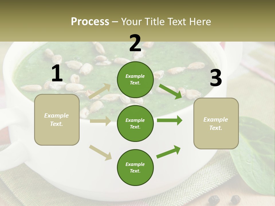 A White Bowl Filled With A Green Soup PowerPoint Template