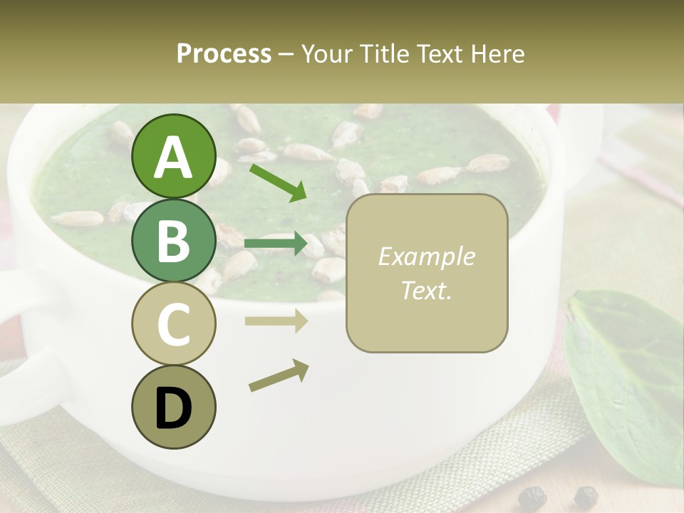 A White Bowl Filled With A Green Soup PowerPoint Template
