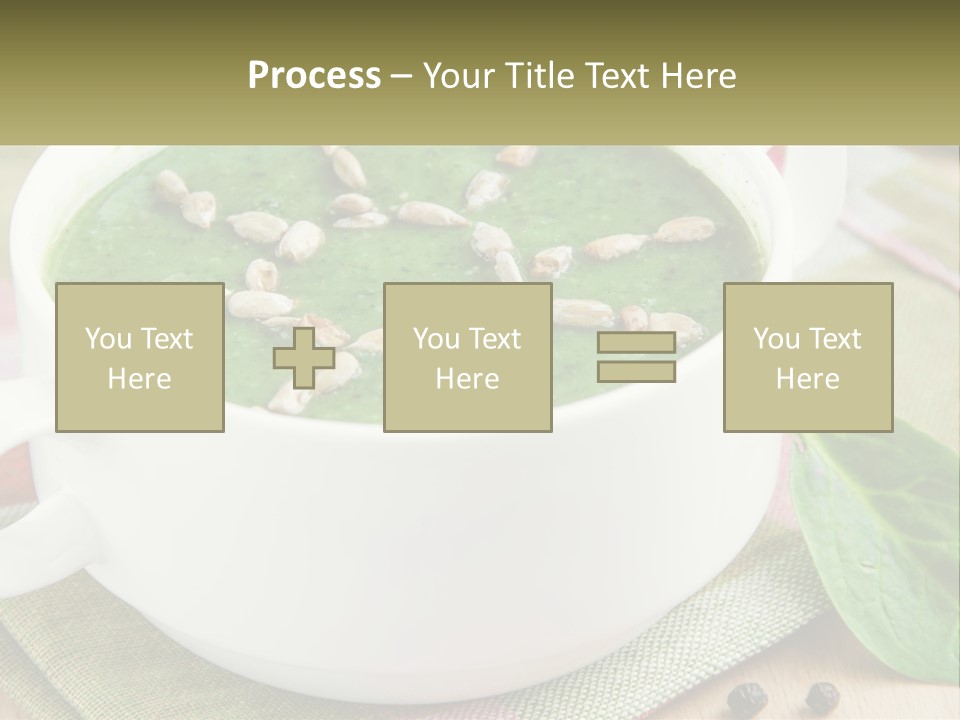 A White Bowl Filled With A Green Soup PowerPoint Template