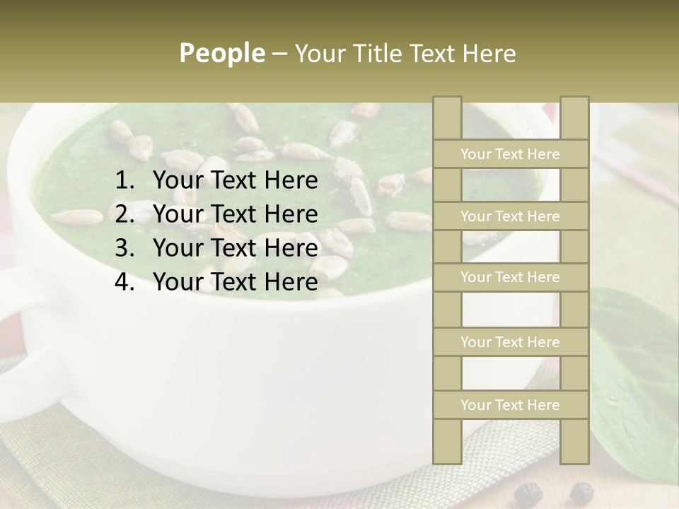 A White Bowl Filled With A Green Soup PowerPoint Template