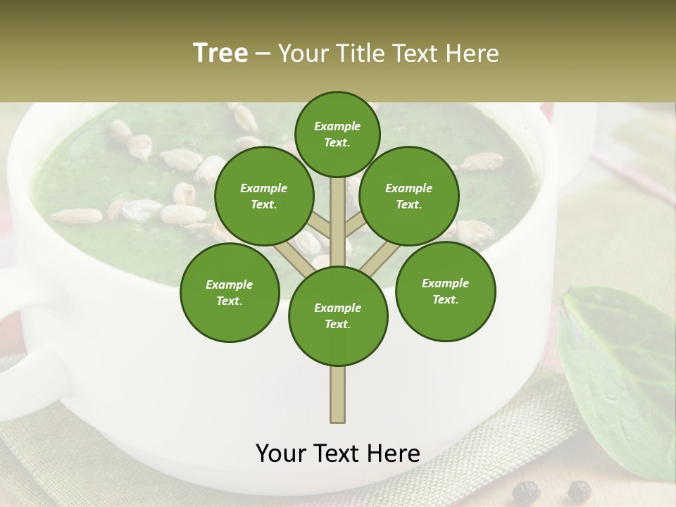 A White Bowl Filled With A Green Soup PowerPoint Template