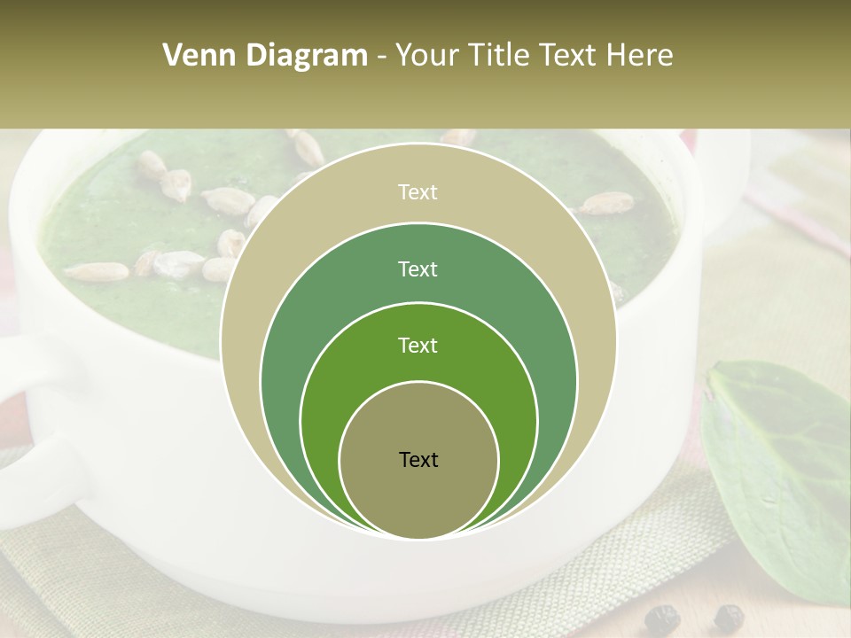 A White Bowl Filled With A Green Soup PowerPoint Template