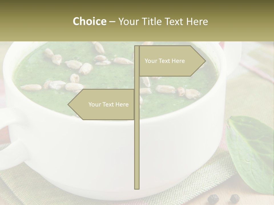 A White Bowl Filled With A Green Soup PowerPoint Template