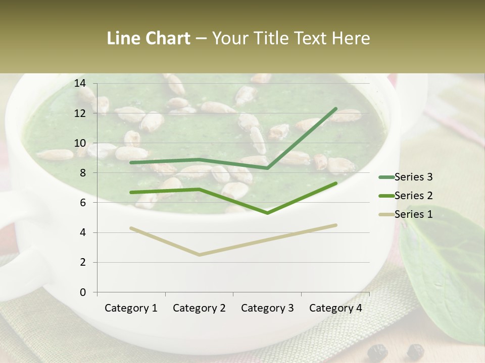 A White Bowl Filled With A Green Soup PowerPoint Template