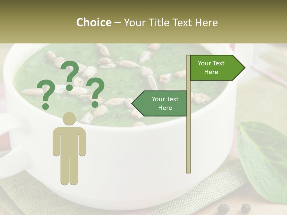 A White Bowl Filled With A Green Soup PowerPoint Template