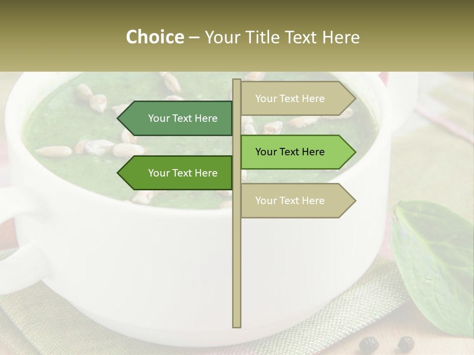 A White Bowl Filled With A Green Soup PowerPoint Template