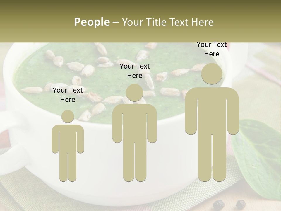 A White Bowl Filled With A Green Soup PowerPoint Template