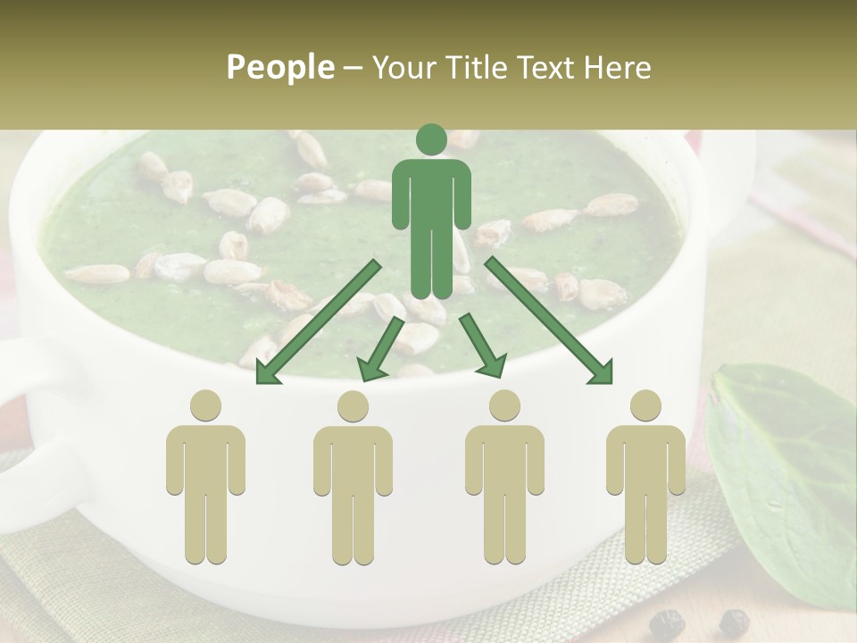 A White Bowl Filled With A Green Soup PowerPoint Template