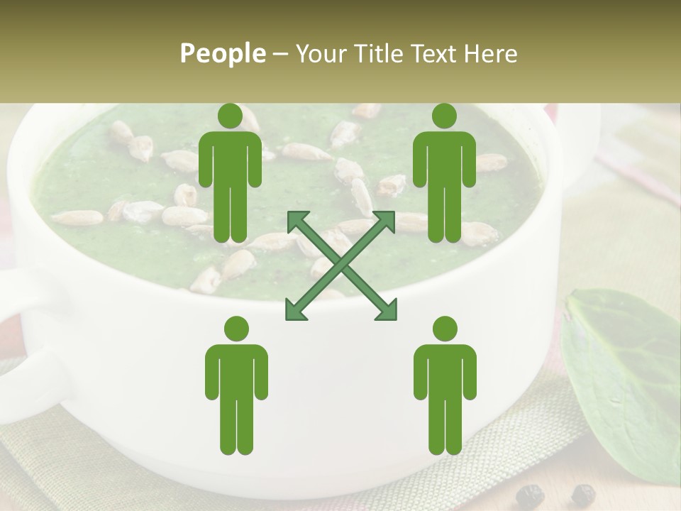 A White Bowl Filled With A Green Soup PowerPoint Template