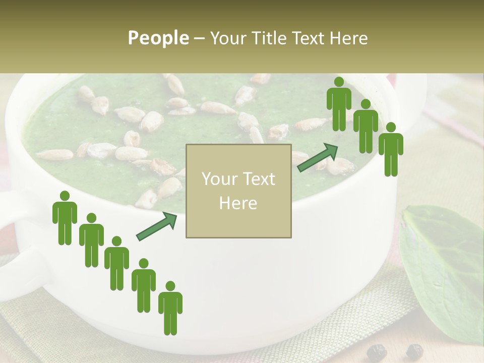 A White Bowl Filled With A Green Soup PowerPoint Template