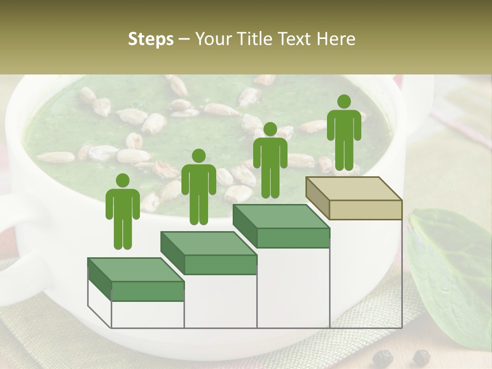 A White Bowl Filled With A Green Soup PowerPoint Template