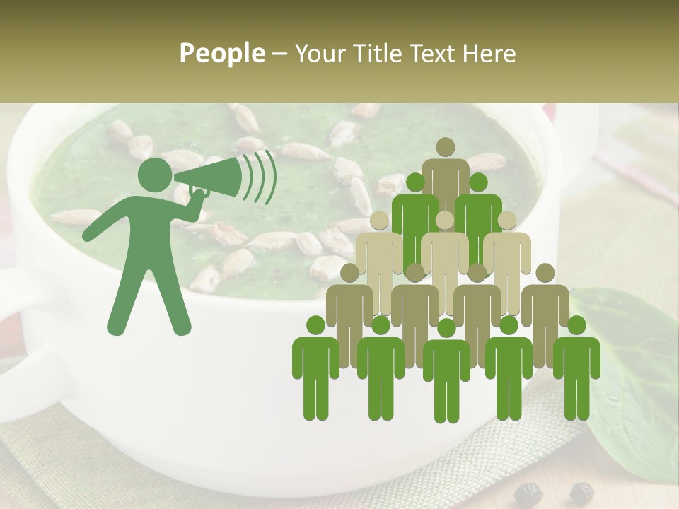 A White Bowl Filled With A Green Soup PowerPoint Template