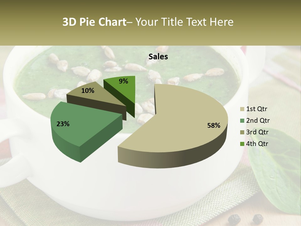 A White Bowl Filled With A Green Soup PowerPoint Template