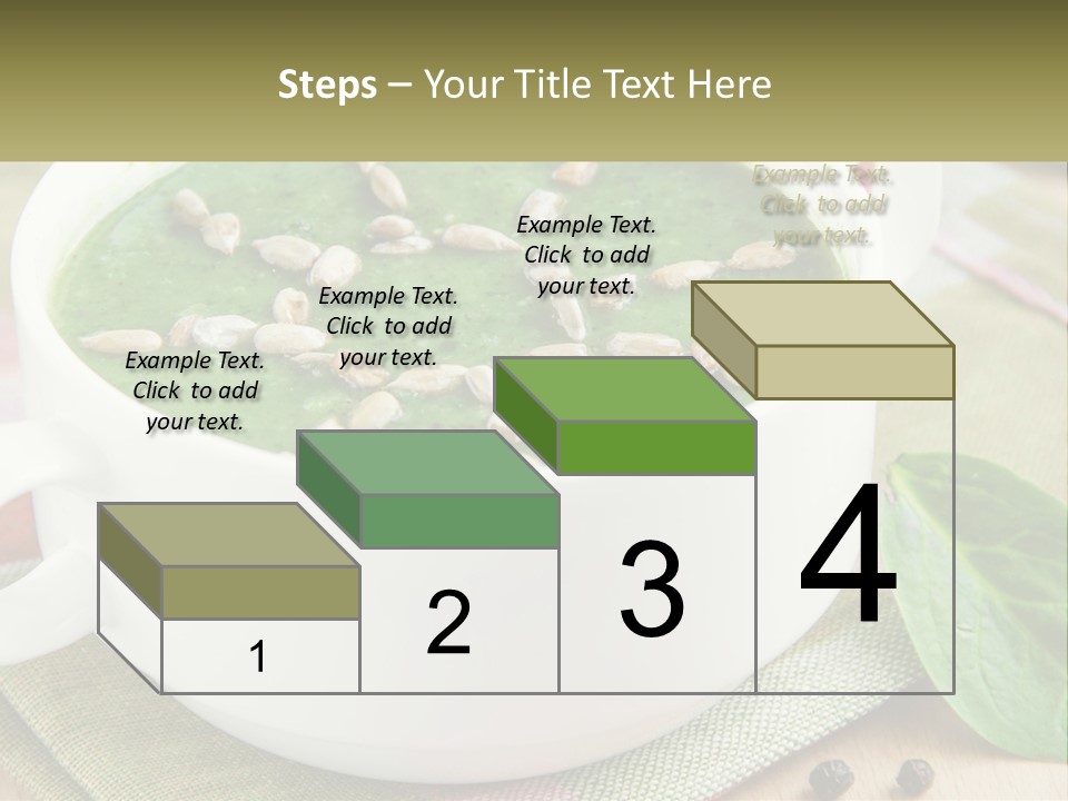 A White Bowl Filled With A Green Soup PowerPoint Template