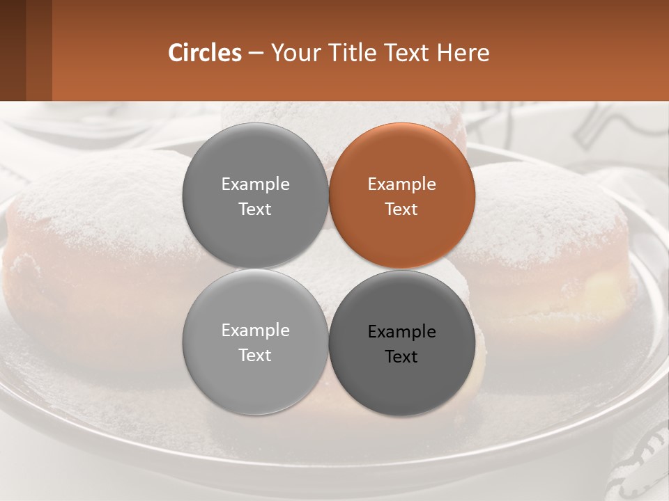 A Group Of Doughnuts Sitting On Top Of A Metal Plate PowerPoint Template
