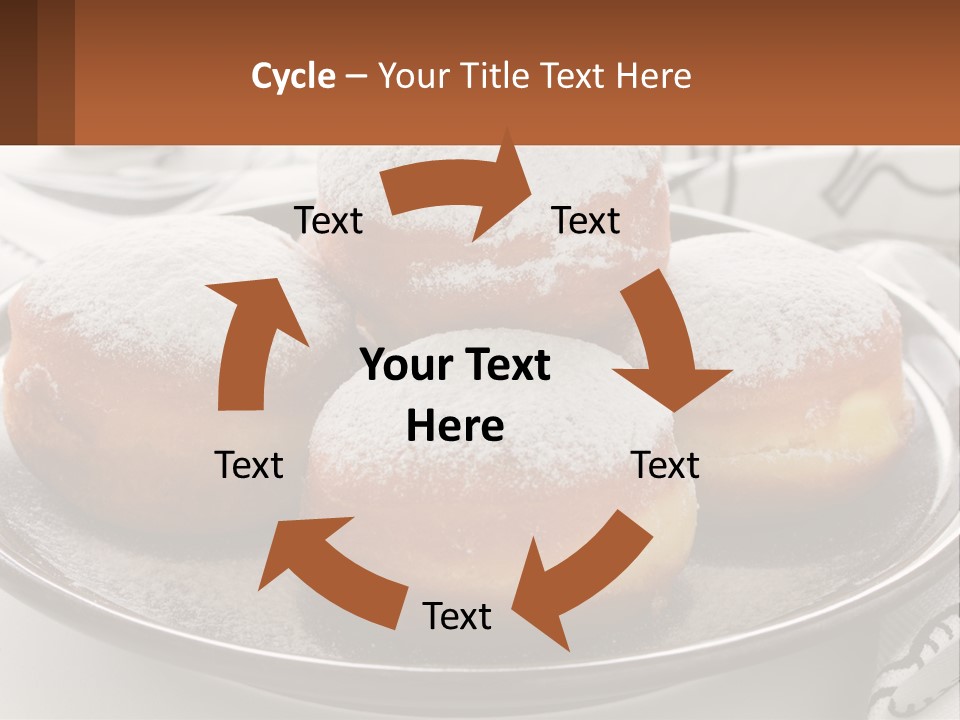 A Group Of Doughnuts Sitting On Top Of A Metal Plate PowerPoint Template